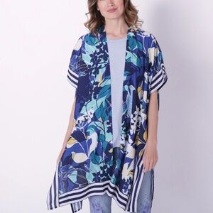 Diane Gilman Blue Floral Kimono size xs/small